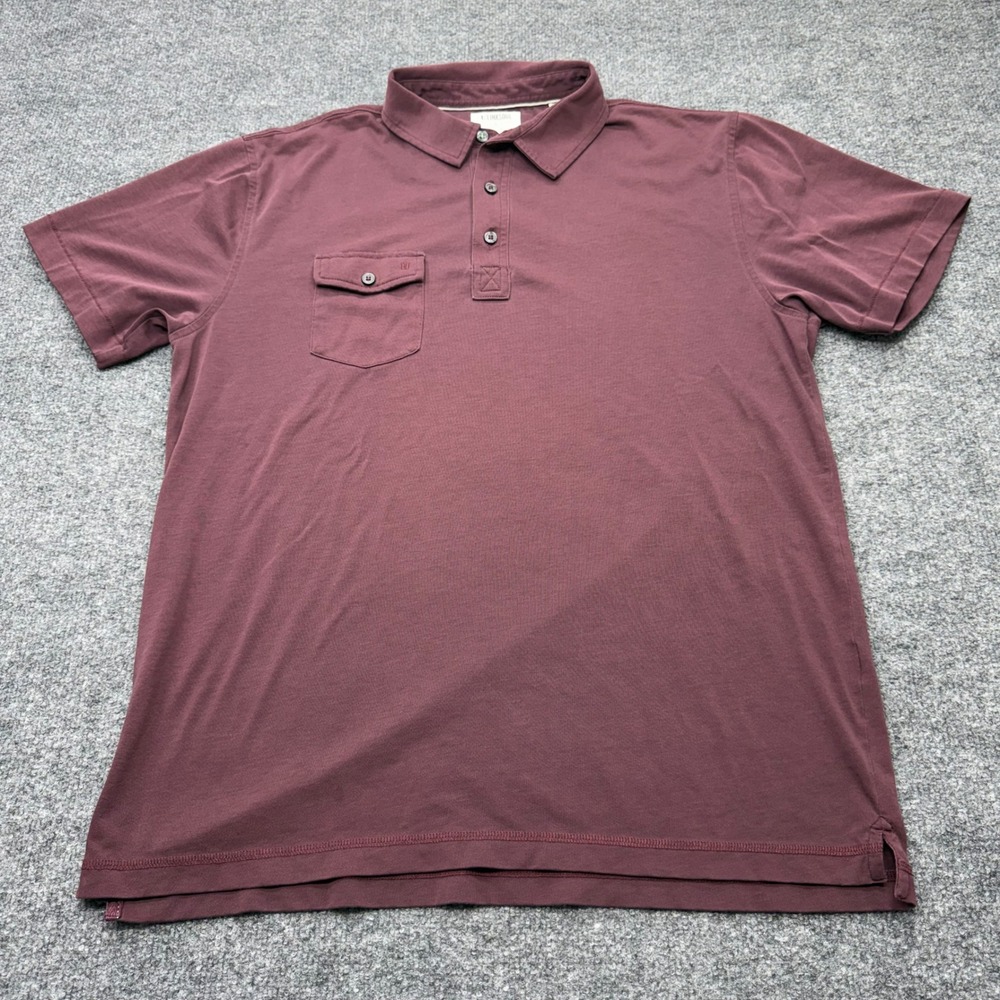 Linksoul Mens Tempus Fugit Luxury Cotton Polo Shirt Burgundy Large LS101